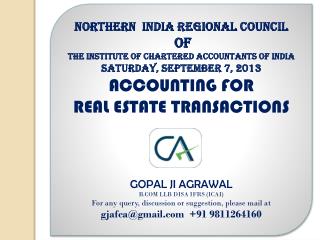 NORTHERN INDIA REGIONAL COUNCIL OF THE INSTITUTE OF CHARTERED ACCOUNTANTS OF INDIA