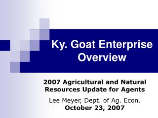 Ky. Goat Enterprise Overview