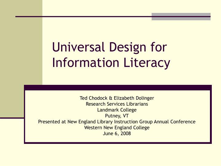 universal design for information literacy