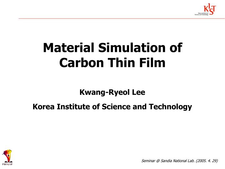 material simulation of carbon thin film