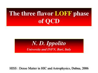 The three flavor LOFF phase of QCD