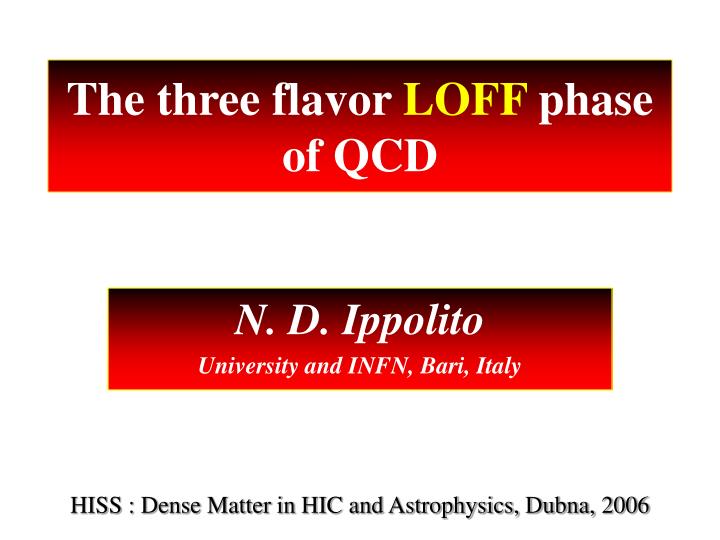 the three flavor loff phase of qcd