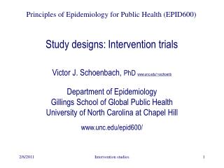 Study designs: Intervention trials