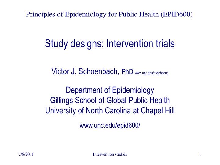 study designs intervention trials