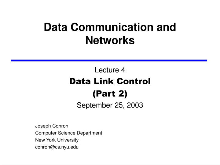 data communication and networks