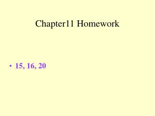 Chapter11 Homework