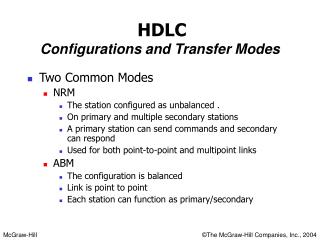 HDLC Configurations and Transfer Modes