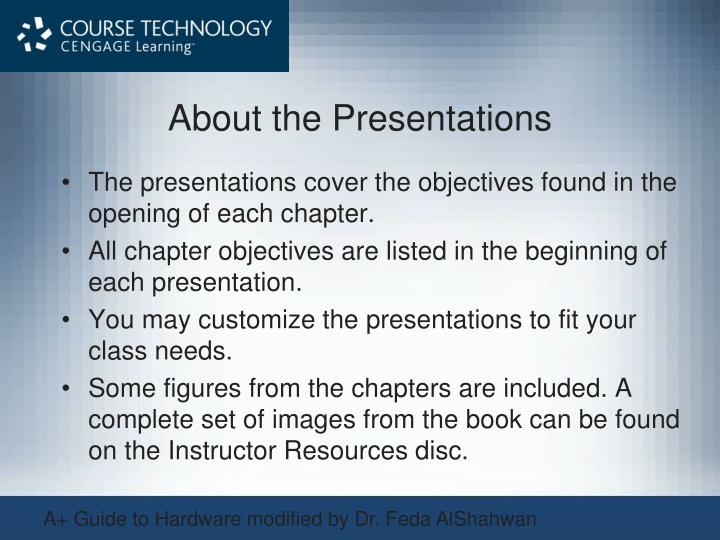 about the presentations