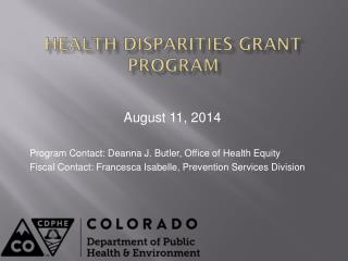 Health Disparities Grant Program