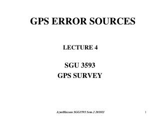 SGU 3593 GPS SURVEY