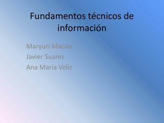 fundamentos t cnicos de informaci n