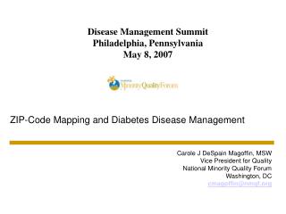 Disease Management Summit Philadelphia, Pennsylvania May 8, 2007