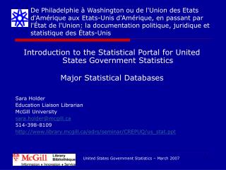 Introduction to the Statistical Portal for United States Government Statistics