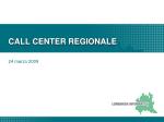 CALL CENTER REGIONALE - slide 1