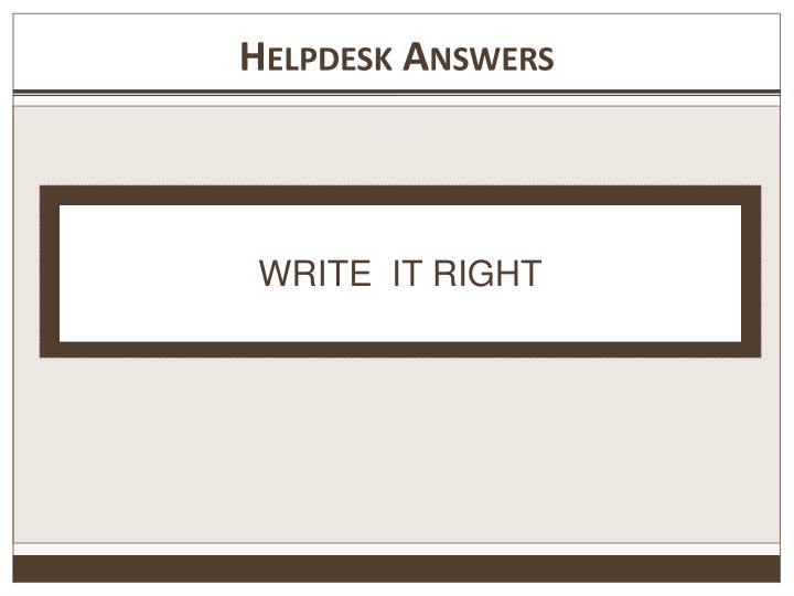 helpdesk answers