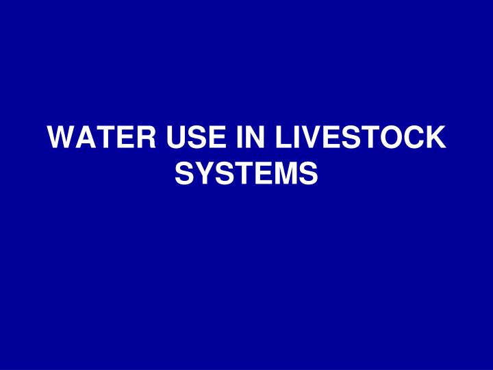 water use in livestock systems