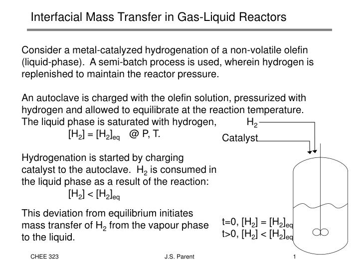 interfacial mass transfer in gas liquid reactors