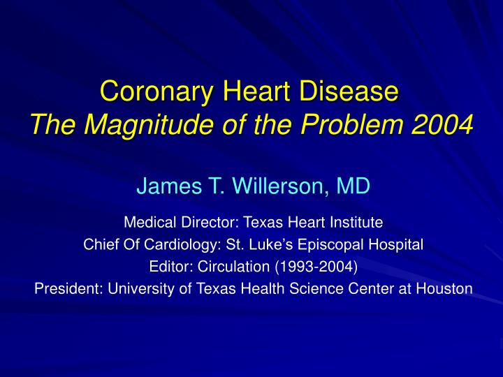 coronary heart disease the magnitude of the problem 2004