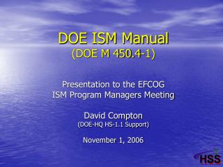 DOE ISM Manual (DOE M 450.4-1)