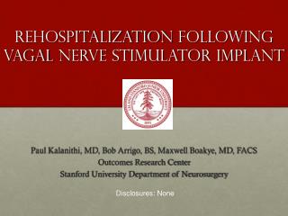 Rehospitalization following vagal nerve stimulator implant