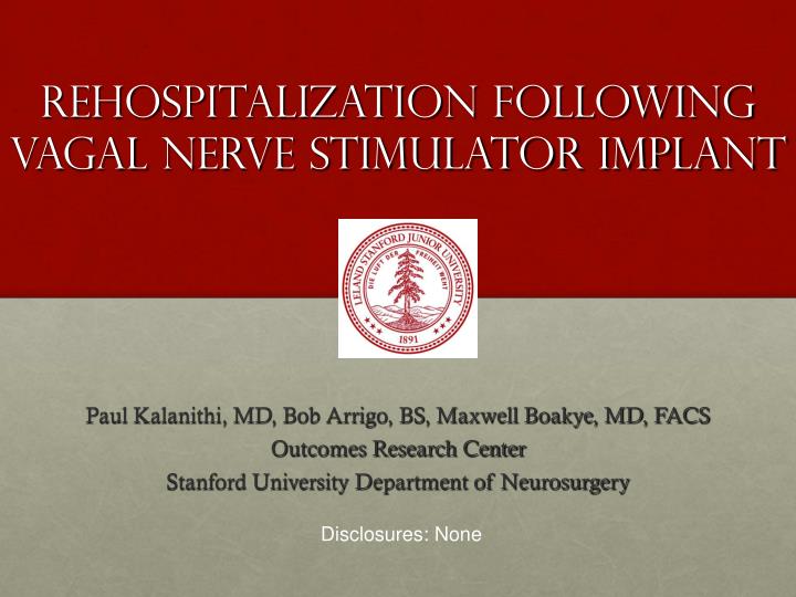 rehospitalization following vagal nerve stimulator implant