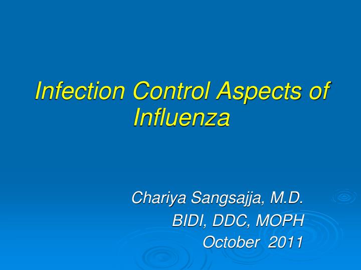 infection control aspects of influenza