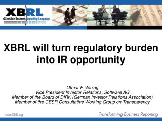 XBRL will turn regulatory burden into IR opportunity