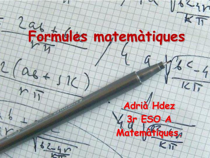 formules matem tiques