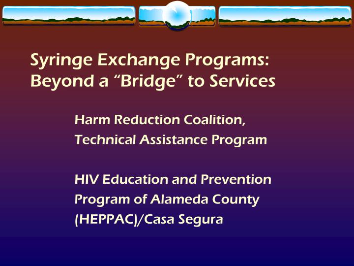 syringe exchange programs beyond a bridge to services