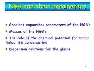 NGB and their parameters