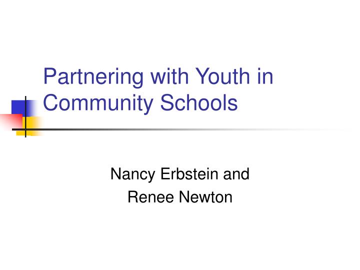 partnering with youth in community schools