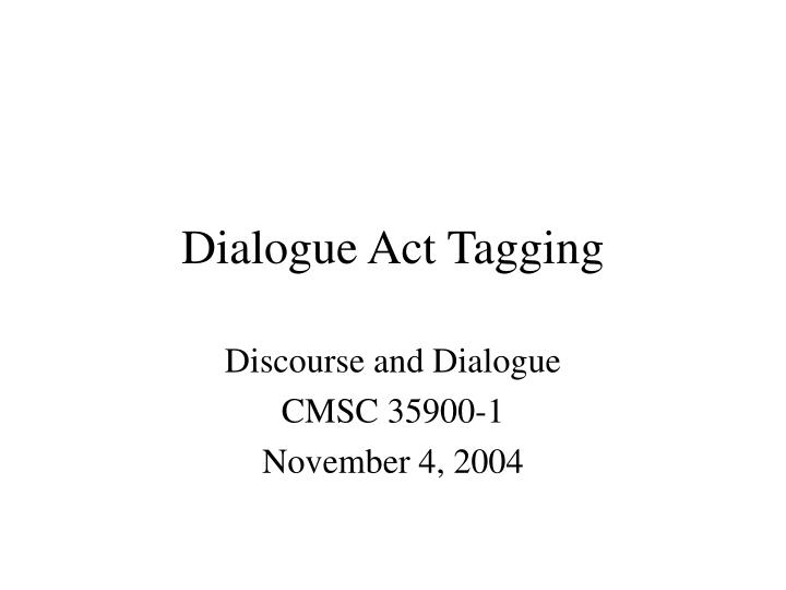 dialogue act tagging