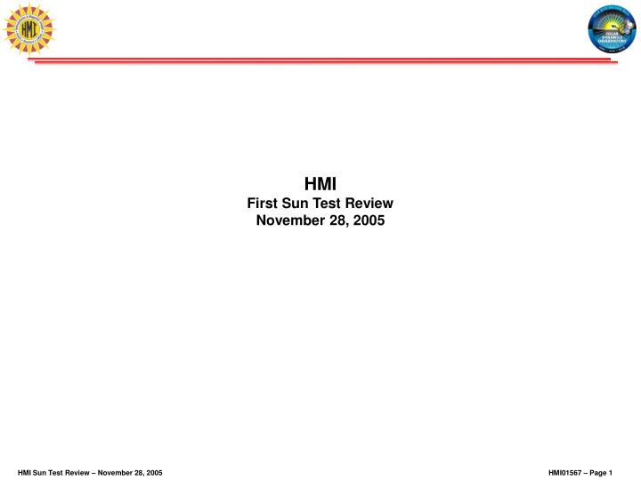 hmi first sun test review november 28 2005
