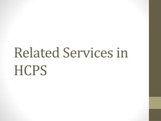 Related Services in HCPS