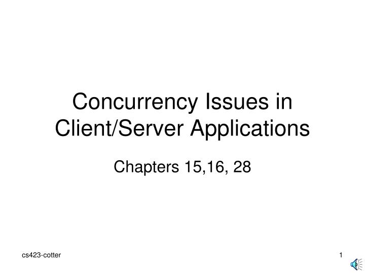 concurrency issues in client server applications