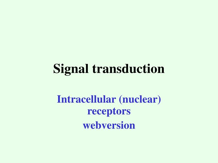 signal transduction