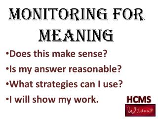 Monitoring for Meaning