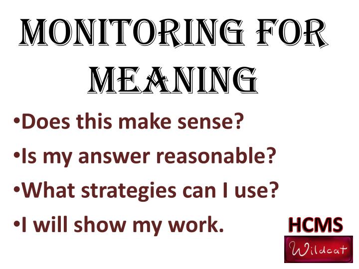 monitoring for meaning