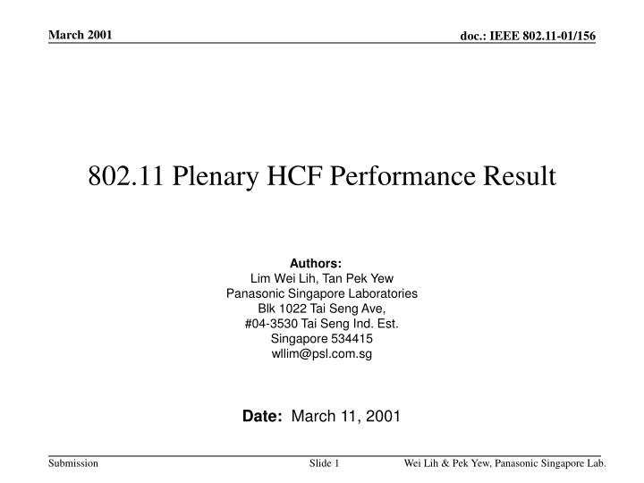 802 11 plenary hcf performance result