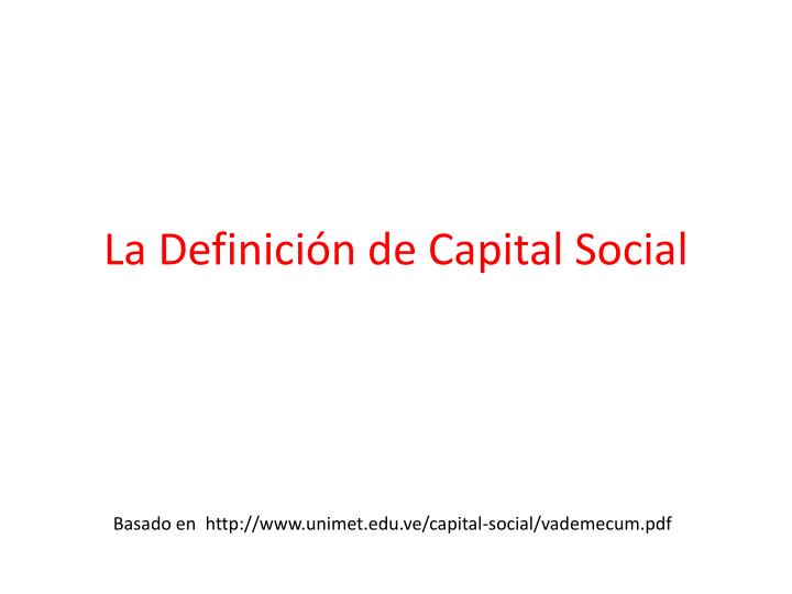 la definici n de capital social