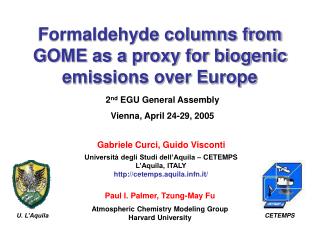Formaldehyde columns from GOME as a proxy for biogenic emissions over Europe