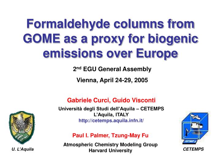 formaldehyde columns from gome as a proxy for biogenic emissions over europe