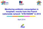 Monitoring Antibiotic Consumption in French Hospitals: Insights from the ATB-RAISIN Network (2012) - slide 1