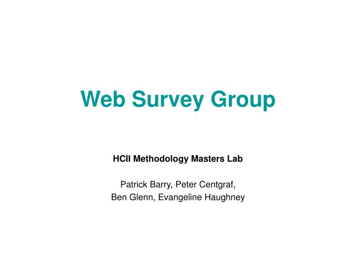 web survey group