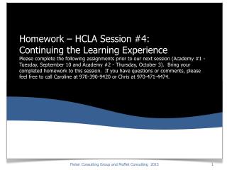 Homework: Recap of HCLA Session Three