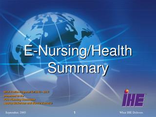 E-Nursing/Health Summary