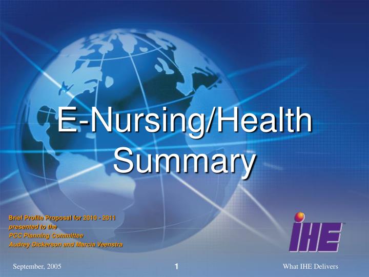 e nursing health summary
