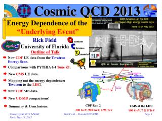 Cosmic QCD 2013