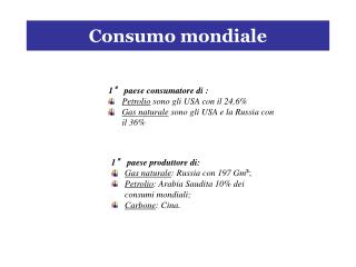 consumo mondiale