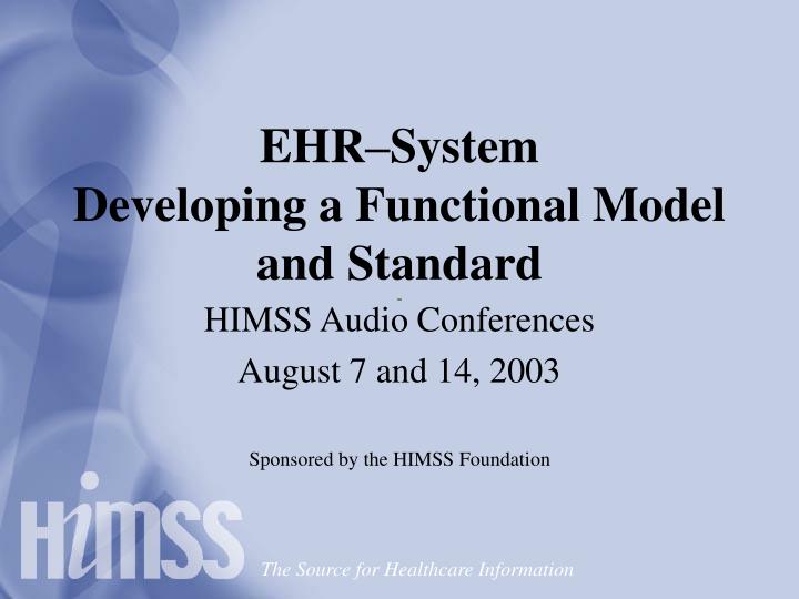 ehr system developing a functional model and standard